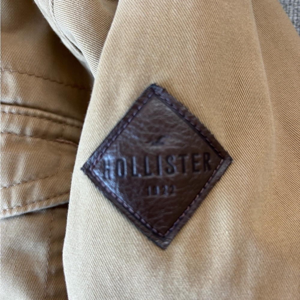 Hollister Men’s Tan Field Utility Jacket Jersey lined four pocket Medium - Picture 5 of 12
